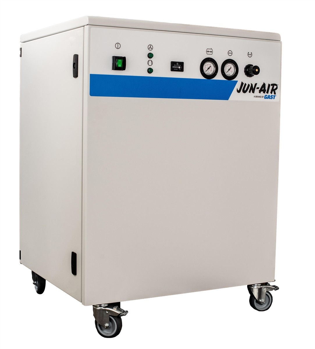 Compressore silenzioso JUN-AIR oil-free 2x120R-40M con serbatoio insonorizzato