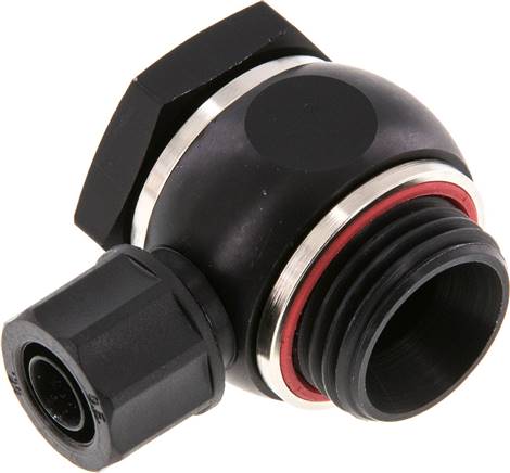 Winkel-Verschraubung G 1/2"-10x8mm, Aluminium, Hohlschraube