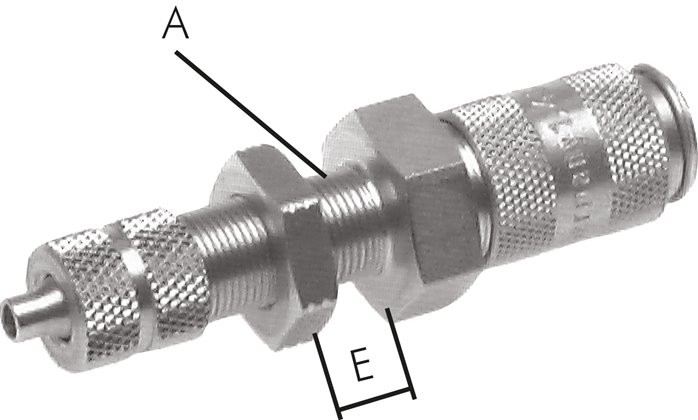 Schott-Schnellkupplung (NW2,7) 4,3x3mm Schlauch, Messing vernickelt