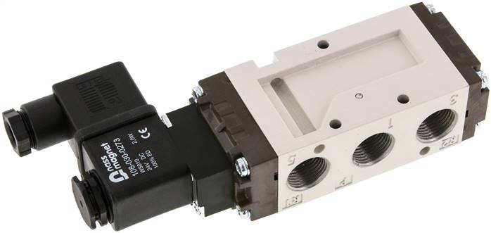 5/2-Wege Magnetventil, G 3/8", Federrückstellung, 24 V AC