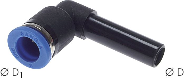 Winkel-Steckanschluss 6mm Stecknippel, 4mm Schlauch