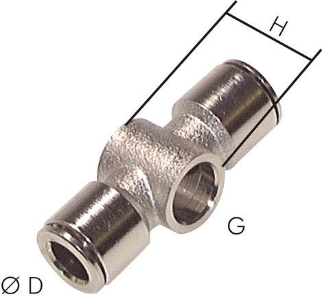 T-Steckanschluss, Ringstück G 1/4"-8mm, Baureihe CV