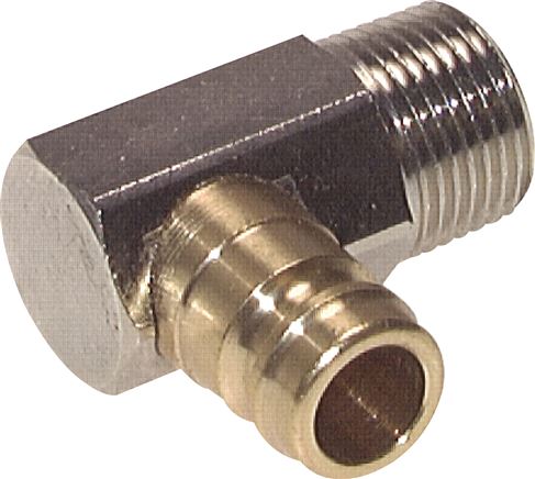 90°-Temperierkupplungsstecker 13mm Zapfen,R 3/8"(AG)