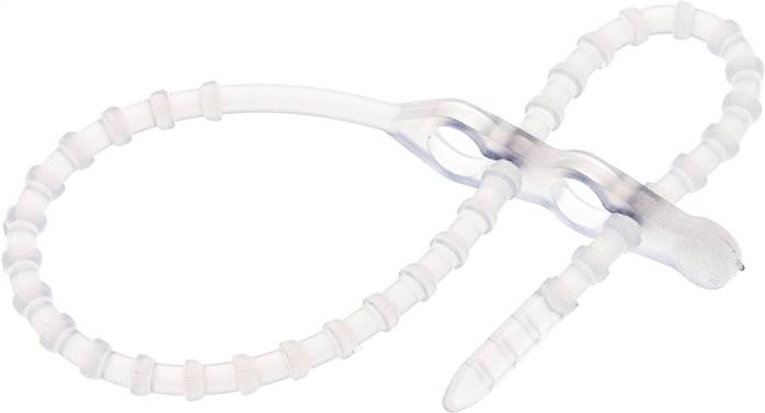 Lösbarer Kabelbinder, 240mm, 2 Befestigungsaugen, natur