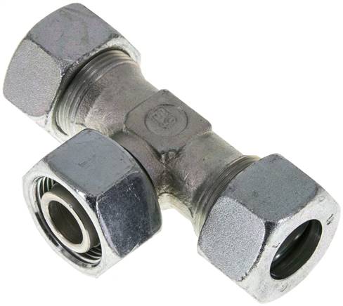 Einstellb. T-Schneidringverschraubung 18 L (M26x1,5), Stahl verzinkt