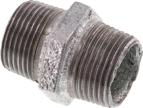 Doppelnippel R 1"-R 1", Temperguss verzinkt