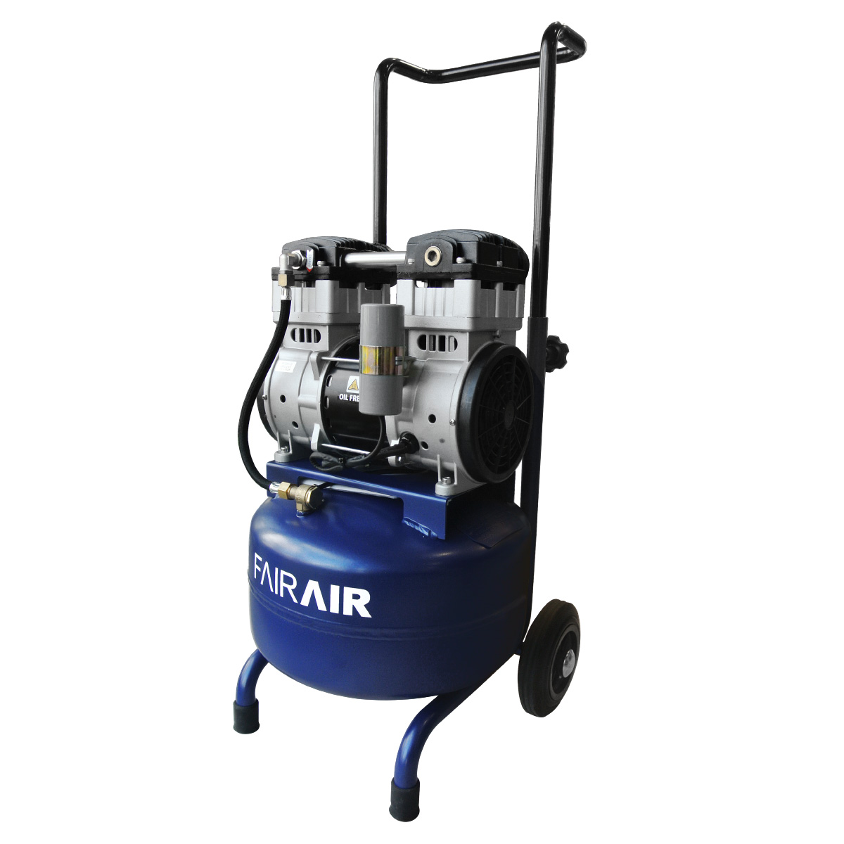 AKTION Leiser Kompressor Starter-Set I FAIRAIR ölfreier Flüsterkompressor + Spiralschlauch-Pistolen-Set