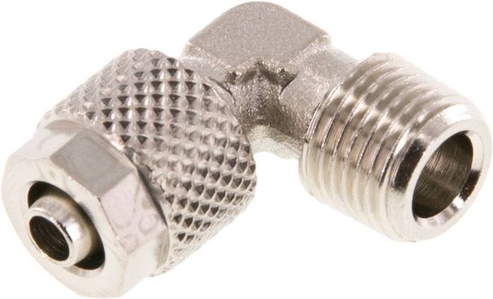 Winkel-Verschraubung R 1/8"-6x4mm, Messing vernickelt