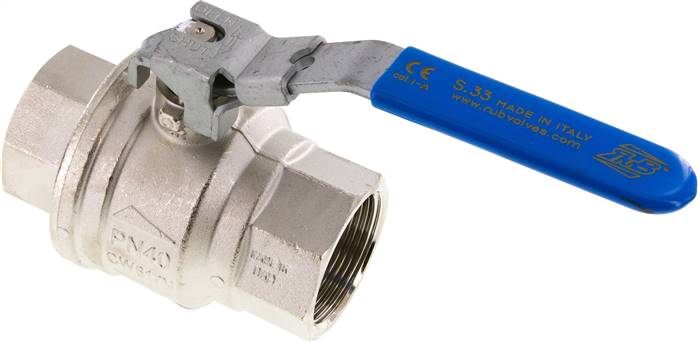 Messing-Kugelhahn, abschließbar, Rp 1-1/2", -0,98 bis 40 bar