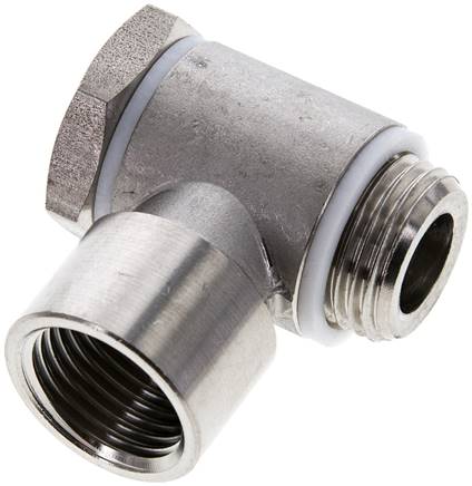 Winkel-Verschraubung G 1/2" AG/IG, 1.4404, Hohlschraube