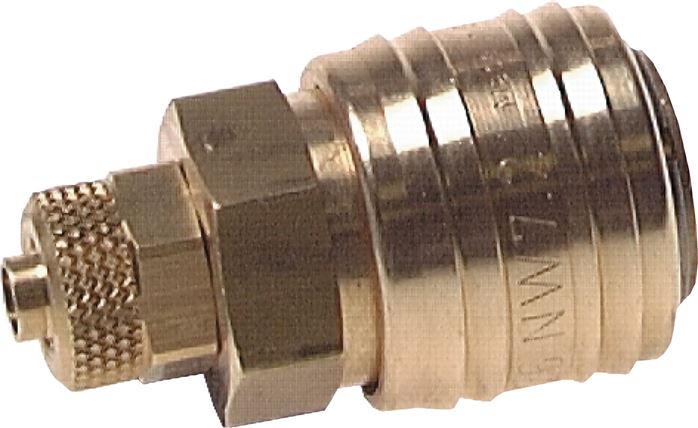 Schnellkupplung (NW7,2) 10x8mm Schlauch, Messing vernickelt, für Stecker beidseitig absperrend