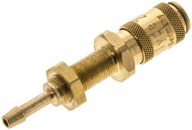 Schott-Schnellkupplung (NW2,7) 3mm Schlauch, Messing, für Stecker beidseitig absperrend