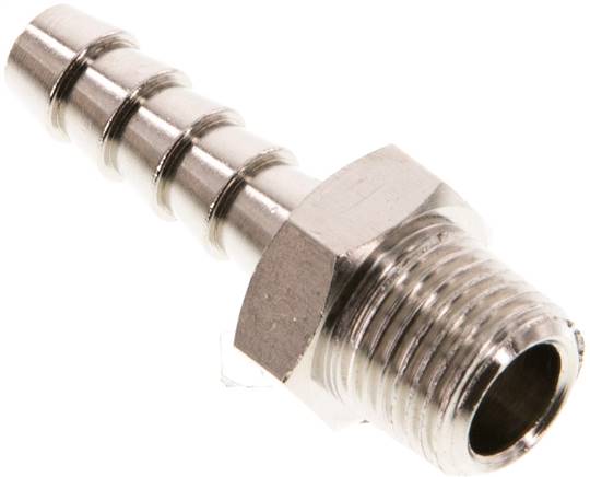 Gewindetülle R 1/8"-6 (1/4")mm, Messing vernickelt