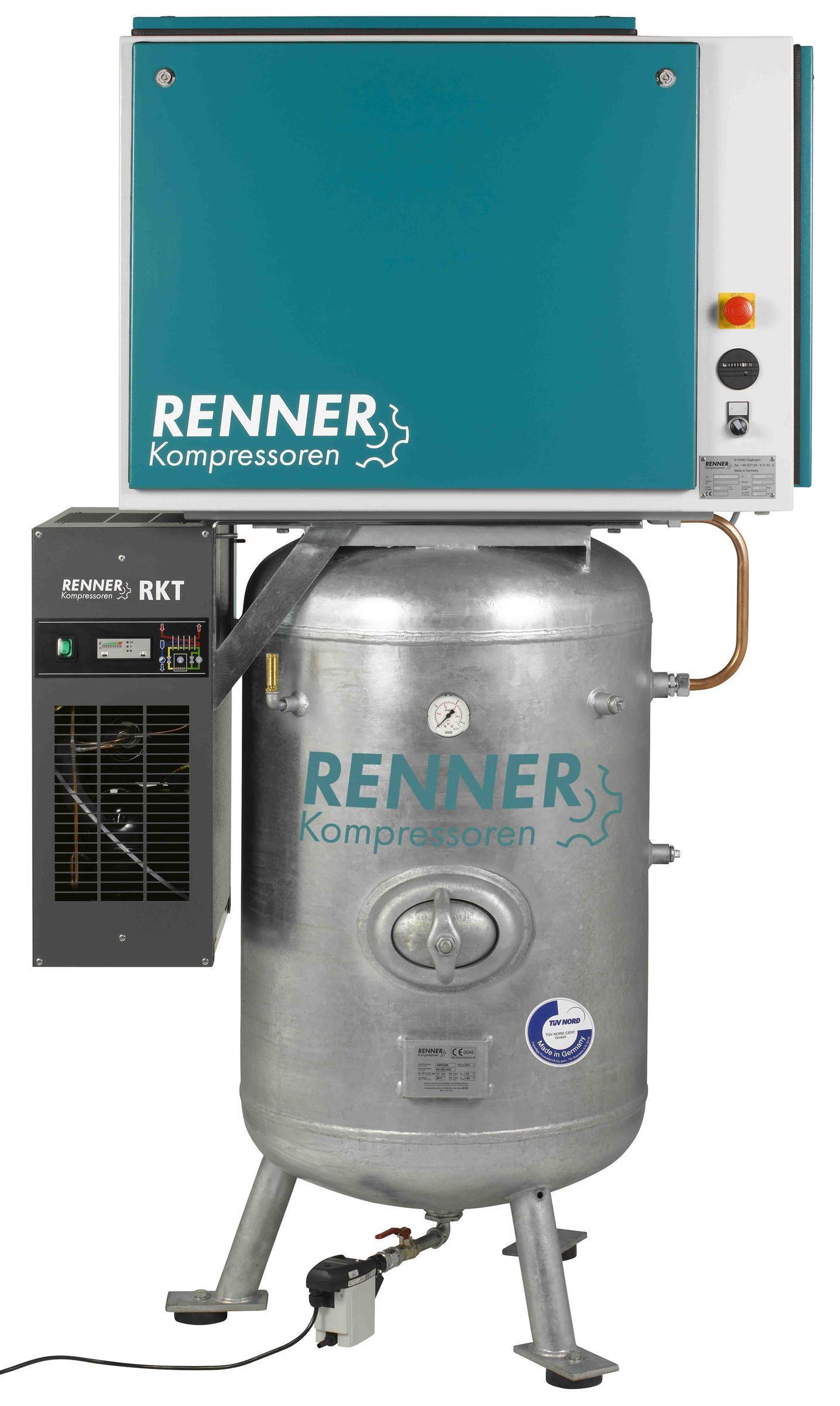 RENNER RIKO 700/270 ST-S-KT Industrie-Kolbenkompressor 10 bar - Kältetrockner, Behälter