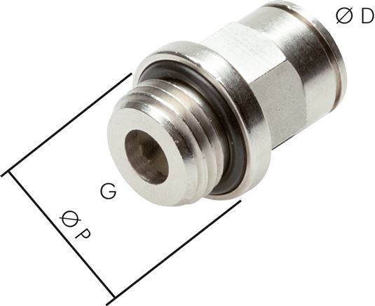 Gerader Steckanschluss G 1/2"-14mm, IQS-MSV (Hochtemperatur), Dichtung FKM