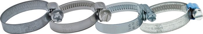 9mm Schlauchschelle 12 - 20mm, Stahl verzinkt (W1) (ABA)