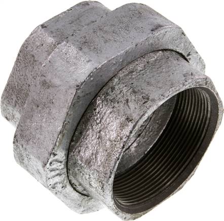 Verschraubung flach dichtend Rp 2-1/2" (IG),Temperguss verzinkt