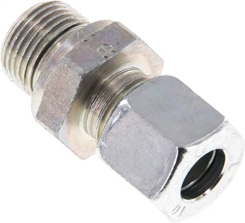 Gerade Schneidringverschr. G 3/8"-10 L (M16x1,5), Stahl verzinkt, Dichtung FKM