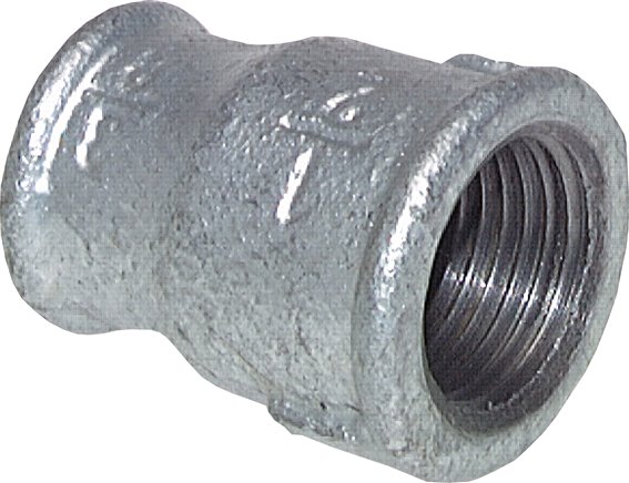 Rundmuffe Rp 3/4"-Rp 1/2", Temperguss verzinkt