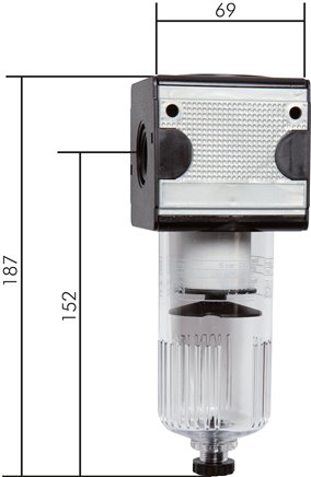 MULTIFIX Filter, G 3/4", Baur. 2, Kunststoffbehälter , mit Schutzkorb, Kondensatablass automatisch