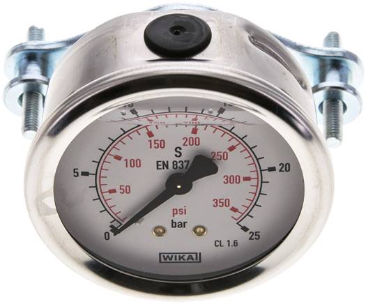 Glycerin-Einbaumanometer, 3kt-Frontring, 63mm, 0 - 25 bar