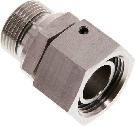 Einstellb. Schneidringverschr. G 3/4"-22 L, 1.4571, mit Dichtkegel und O-Ring