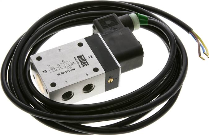3/2-Wege Magnetventil, G 1/4", Federrückstellung (NC), 24 V= (ATEX), mit 3m Kabel