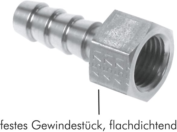 Aufschraub-Schlauchtülle G 1/4"-10mm, Messing vernickelt