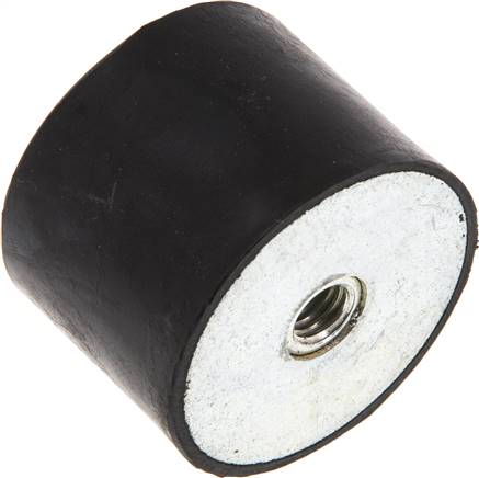 Gummi-Metall-Puffer einseitig mit Innengewinde M 8 (7 tief), D= 40 - H= 30 mm