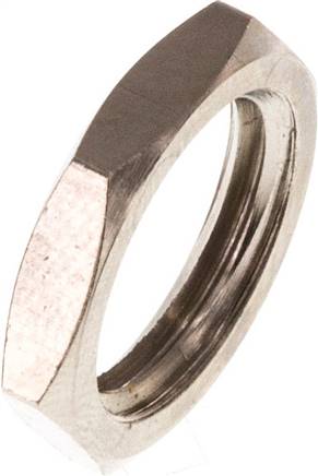 Gegenmutter G 1/4", Messing vernickelt