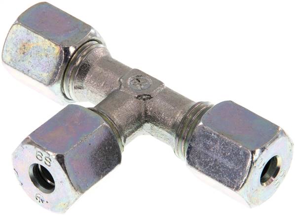 T-Schneidringverschraubung 6 S (M14x1,5), Stahl verzinkt