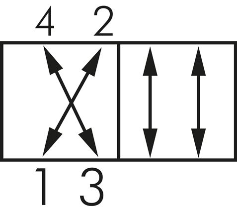 4/2-Wege-Fußventil, G 1/4", Federrückstellung