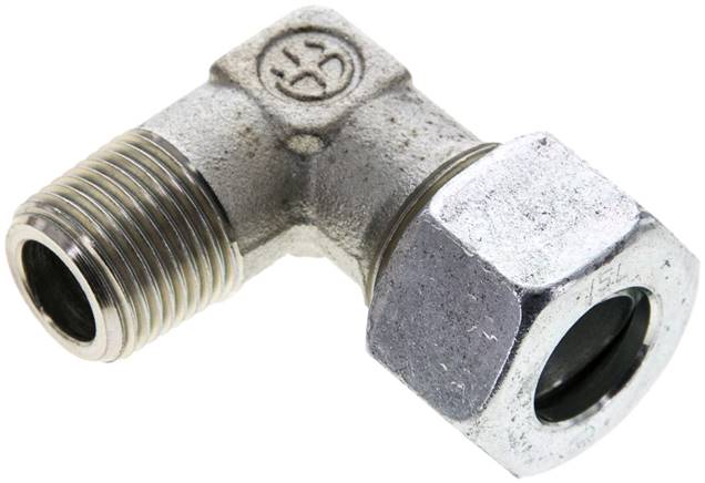 Winkel-Schneidringverschraub. M 18x1,5 (konisch)-15 L (M22x1,5), Stahl verzinkt
