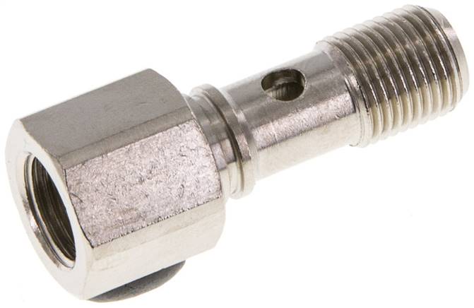 Hohlschraube, 1-fach Innengew. G 1/8"-24,0mm, Messing vernickelt