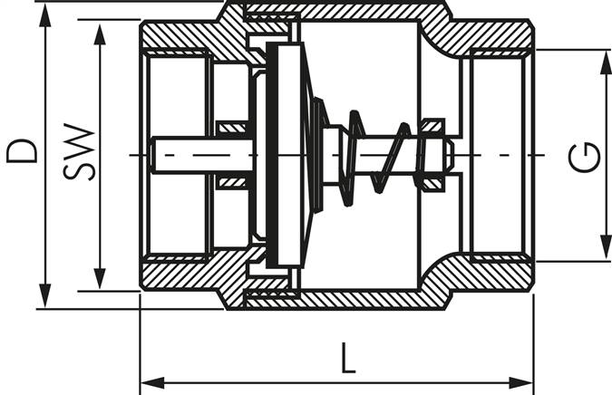 Rückschlagventil (leicht), G 2", PN 10, Messing