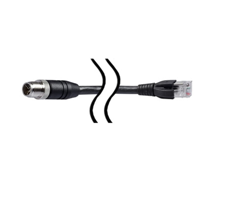 Cavo di connessione Ethernet lunghezza 10 m, spina M12 codificata (8 pin) a RJ 45