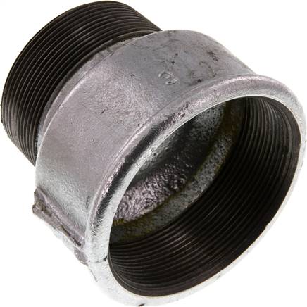 Reduziernippel R 2-1/2"(AG)-Rp 3"(IG), Temperguss verzinkt