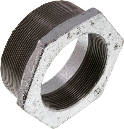 Reduziernippel R 4"(AG)-Rp 3"(IG), Temperguss verzinkt