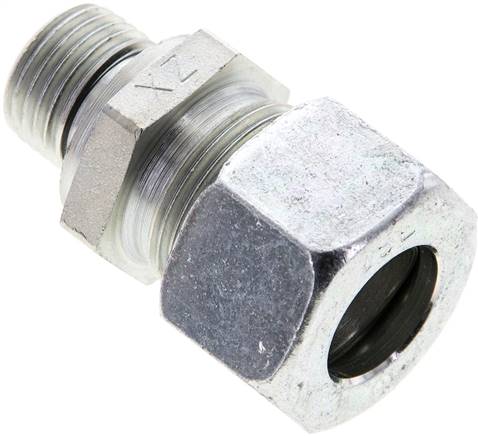 Gerade Schneidringverschr. M 16x1,5-15 L (M22x1,5), Stahl verzinkt, Dichtung FKM