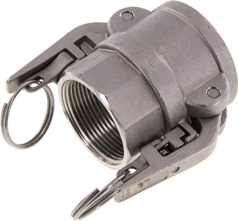 Sicherheits-Kamlock-Kupplung (D) Rp 1-1/2"(IG), Edelstahl (1.4408)