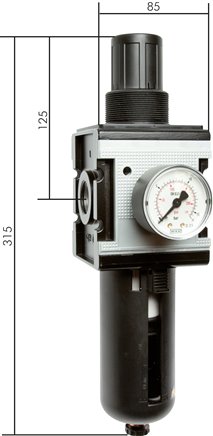 MULTIFIX Filterregler, G 3/4", 0,1 - 3bar, Baureihe 4, BG 4, Kondensatablass automatisch
