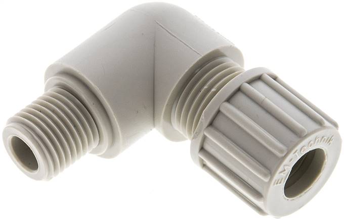 Winkel-Verschraubung G 1/4"-10x8mm, Polypropylen