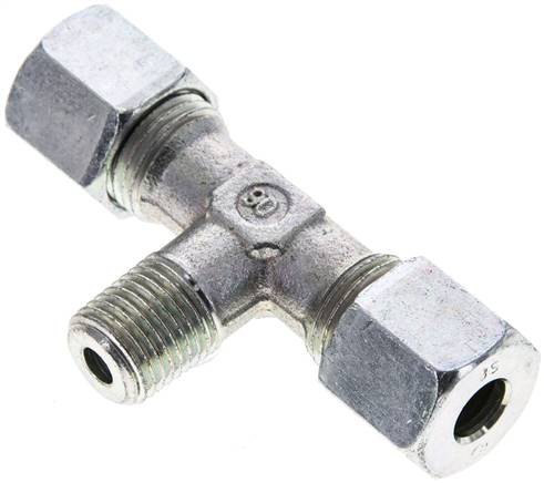 T-Schneidringverschraubung R 1/4"-8 S (M16x1,5), Stahl verzinkt