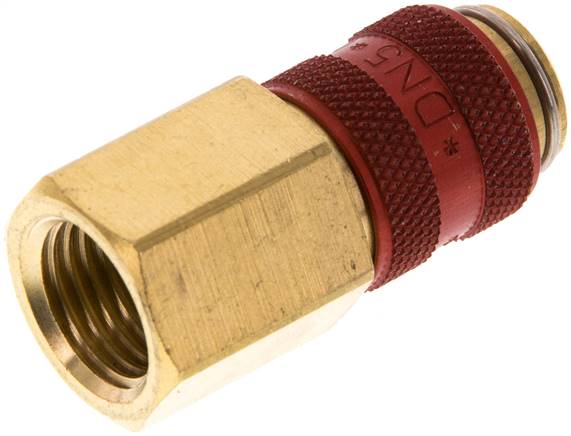 Schnellkupplung (NW5) G 1/4"(IG), Messing, rot