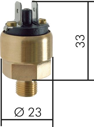 Mini-Druckschalter 0,3 - 2 bar (Schließer), G 1/8"