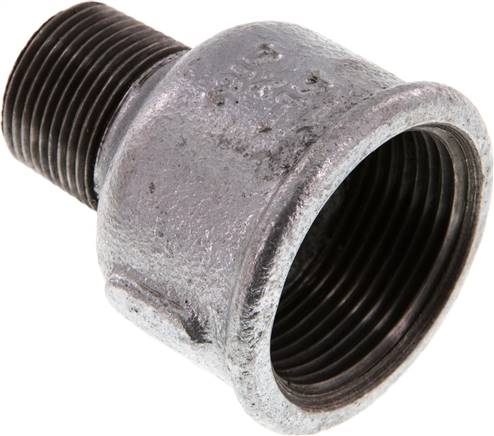 Reduziernippel R 3/4"(AG)-Rp 1-1/4"(IG), Temperguss verzinkt