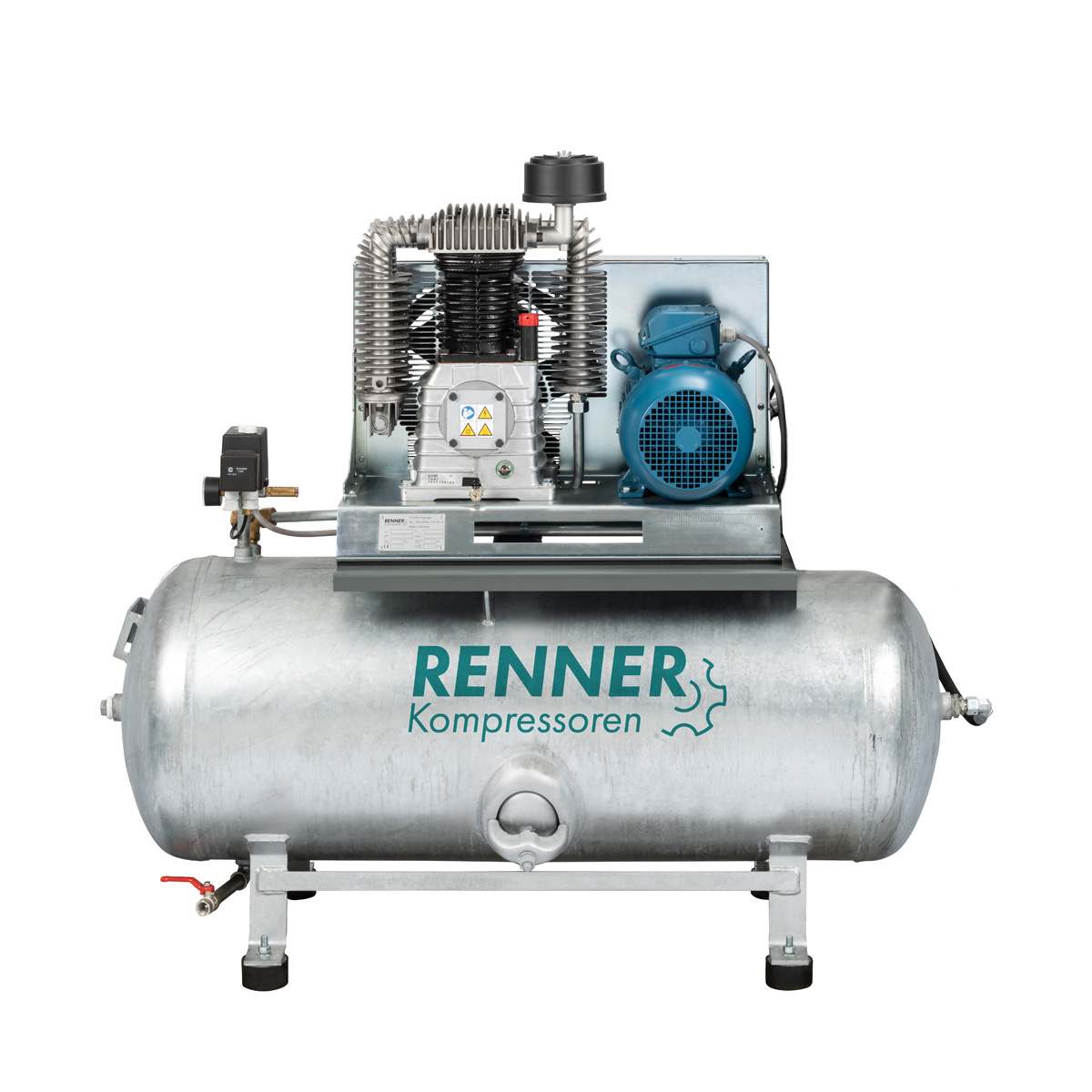 RENNER RIKO 960/250 O Industrie-Kolbenkompressor 10 bar - liegender, verzinkter Behälter