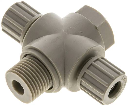 T-Verschraubung G 1/2"-10x8mm, Polypropylen, Hohlschraube