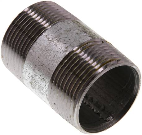 Rohrdoppelnippel R 1-1/4"-60mm, Stahlrohr ST 37 verzinkt