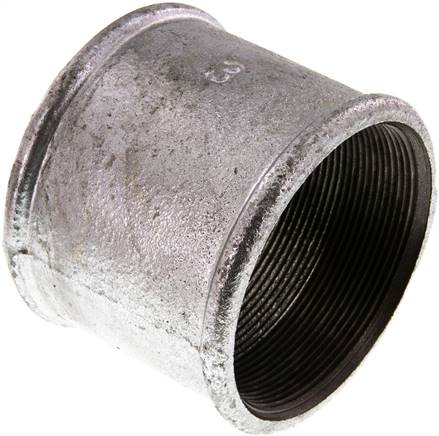 Rundmuffe Rp 3"-Rp 3", Temperguss verzinkt